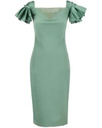 La Petite Robe Di Chiara Boni - Satin-Ruffle Midi Dress - Lyst