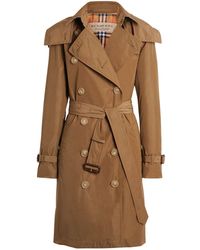 Burberry Detachable Hood Taffeta Trench Coat - Brown