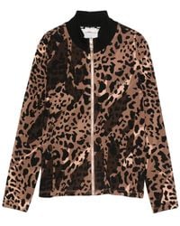 Liu Jo - Leopard Print Zip-Up Sweater - Lyst