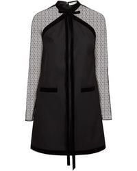 Nina Ricci - Velvet-Trimmed Tulle-Sleeve Minidress - Lyst