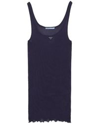 Prada - Ribbed Knit Silk Tank Top - Lyst