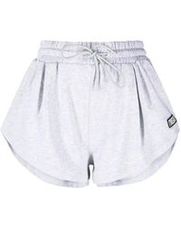 MSGM - Logo-Patch Drawstring Cotton Shorts - Lyst