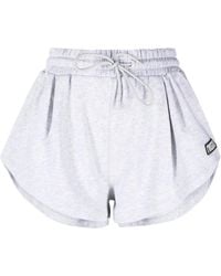 MSGM - Logo-Patch Drawstring Cotton Shorts - Lyst