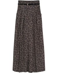 Imperial - Pleated Leopard-Print Trousers - Lyst