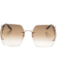 Gucci - Double G Oversize-Frame Sunglasses - Lyst