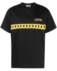 Versace - Chain-link Print Cotton T-shirt - Lyst