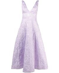 Philosophy Di Lorenzo Serafini - Floral-Jacquard V-Neck Dress - Lyst