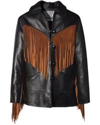 Dan Cassab - Dottie Fringe-Trim Leather Jacket - Lyst