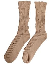 Dolce & Gabbana - Distressed Ribbed-Knit Socks - Lyst