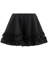 Ganni - Ruffled Flared Mini Skirt - Lyst