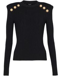 Balmain - Gold Embossed Buttons Sweater - Lyst