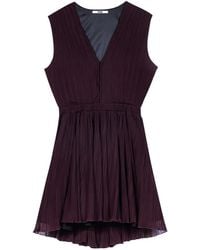 Maje - Plissé Cut-Out Mini Dress - Lyst