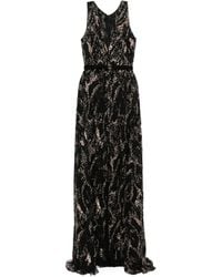 Saiid Kobeisy Printed Gazar Maxi Dress in White | Lyst