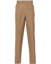 Zegna - Tapered Linen Trousers - Lyst