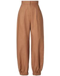 Fendi - Cotton And Linen Trousers - Lyst