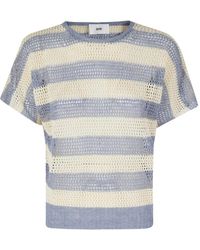 SOLOTRE - Pull En Maille Ajourée Maglia Righe Latte À Rayures - Lyst