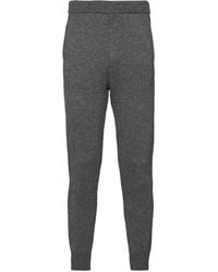 Prada - Pantalon En Cachemire À Logo Brodé - Lyst