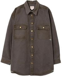 KAMIYA - Ripped-Detail Pocket Shirt - Lyst