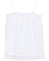 THE NINA STUDIO - Lace-Detail Ruffled Top - Lyst