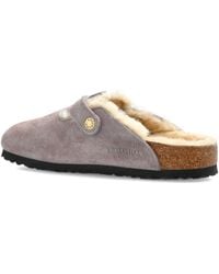 Birkenstock - Mules En Daim Boston À Boucles - Lyst