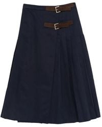 Semicouture - Buckle-Detail Pleated Skirt - Lyst