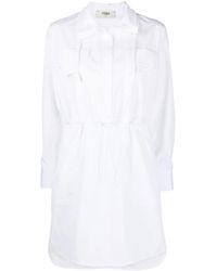 Fendi - Robe En Coton À Lien De Resserrage - Lyst