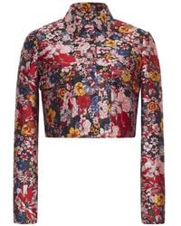 Adam Lippes - Cecil Floral-Jacquard Cropped Jacket - Lyst