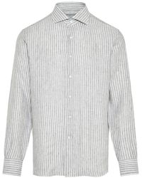 Alessandro Gherardi - Chemise Rayée En Lin - Lyst