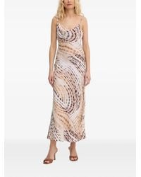 Guess - Abstract-Print Cowl-Neck Midi Dress - Lyst