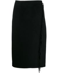 P.A.R.O.S.H. Falda con bordes deshilachados - Negro