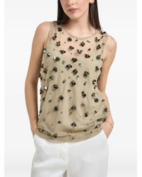 Liu Jo - Embroidered Tulle Top - Lyst