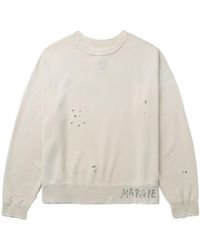 Maison Margiela - Sweatshirt in Distressed-Optik mit Logo - Lyst