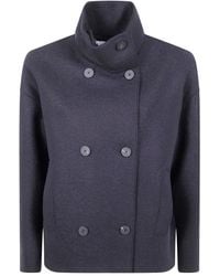 Harris Wharf London - Cappotto Doppiopetto A Collo Alto - Lyst
