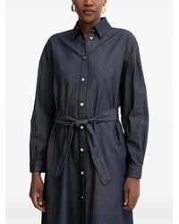 ARMANI EXCHANGE - Belted Button-Down Midi Shirt Dress - Lyst