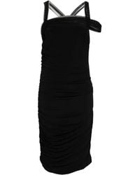 Nensi Dojaka - Tulle-Detail Ruched Midi Dress - Lyst