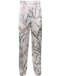 Saint Laurent - Floral-Print Tapered Trousers - Lyst