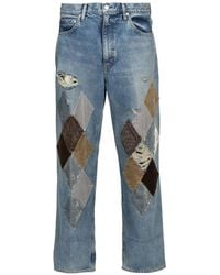 MASU - Mb Diamond Distressed-Jeans Mit Argyle-Patchwork - Lyst