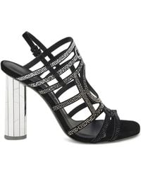 Ferragamo - Crystal-Embellished Block-Heel Sandals - Lyst
