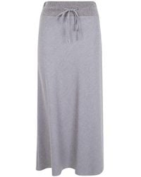 D.exterior - Drawstring-Waistband Wool Skirt - Lyst