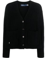 Polo Ralph Lauren - Ribbed-knit Polo-embroidered Cardigan - Lyst
