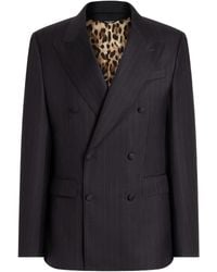 Dolce & Gabbana - Chaqueta con doble botonadura a rayas - Lyst