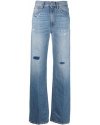 Dondup - Distressed Wide-leg Jeans - Lyst
