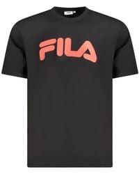 Fila - Logo-Print Cotton T-Shirt - Lyst