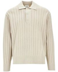 Forét - Striped-Pattern Polo Shirt - Lyst