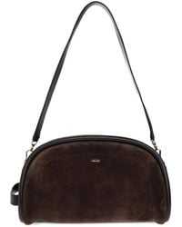 Max Mara - Suede And Leather Handbag - Lyst