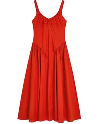 Faithfull the Brand - Olas Ruched Midi Dress - Lyst