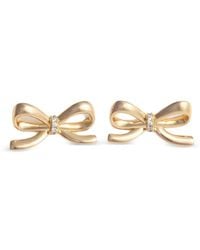 Self-Portrait - Crystal-Embellished Bow Earrings - Lyst