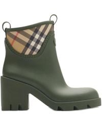 Burberry - Bottines De Pluie À Carreaux - Lyst