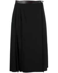 Ralph Lauren - Belted Pleated Skirt - Lyst