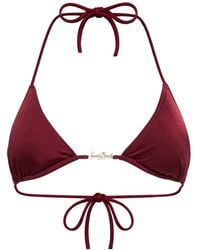 MC2 Saint Barth - Leah Plate Logo-Detail Triangle-Shape Bikini Top - Lyst